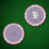 Cute Unicorn Paars Poker Chips
