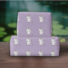 Cute Unicorn Paars wrapppapier Cadeaupapier