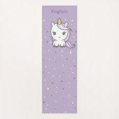 Cute Unicorn Paars Yoga Mat (Voorkant)