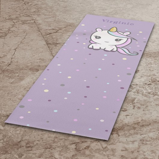 Cute Unicorn Paars Yoga Mat