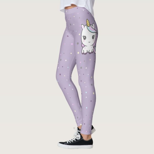Cute Unicorn Paarse Legging (Links)