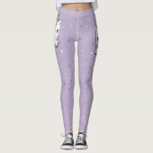 Cute Unicorn Paarse Legging (Voorkant)