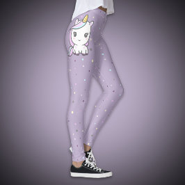 Cute Unicorn Paarse Legging
