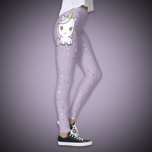 Cute Unicorn Paarse Legging