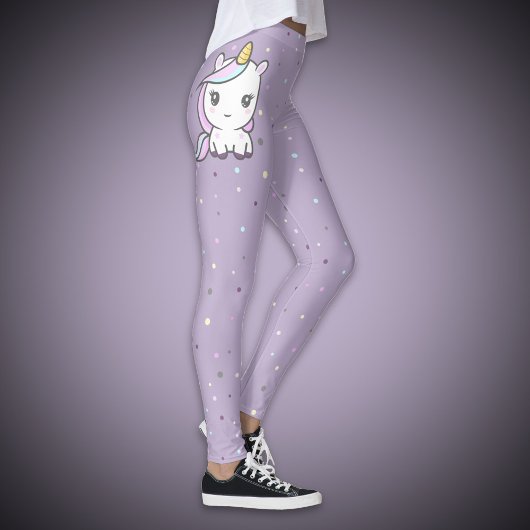 Cute Unicorn Paarse Legging