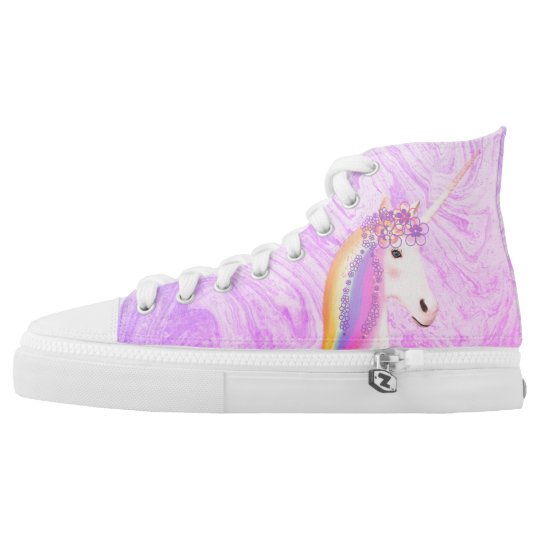 Cute Unicorn Paarse Marble Aangepast High Top Schoenen | Zazzle.nl