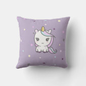 Cute Unicorn Paarse Pillow Kussen (Achterkant)