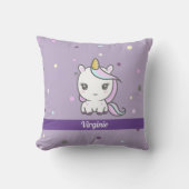 Cute Unicorn Paarse Pillow Kussen (Voorkant)