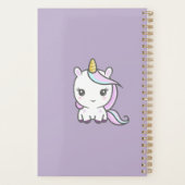 Cute Unicorn Paarse Planner (Achterkant)