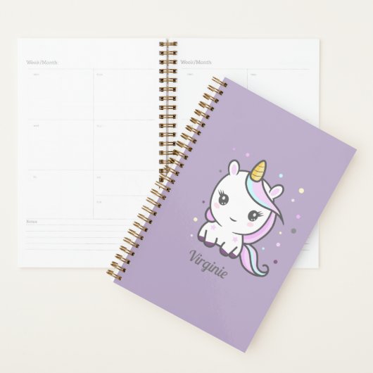 Cute Unicorn Paarse Planner (Display)