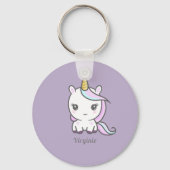 Cute Unicorn Paarse Sleutelhanger (Voorkant)