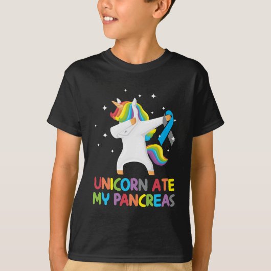 Cute Unicorn Pancreas Diabetisch Kind T-shirt (Voorkant)