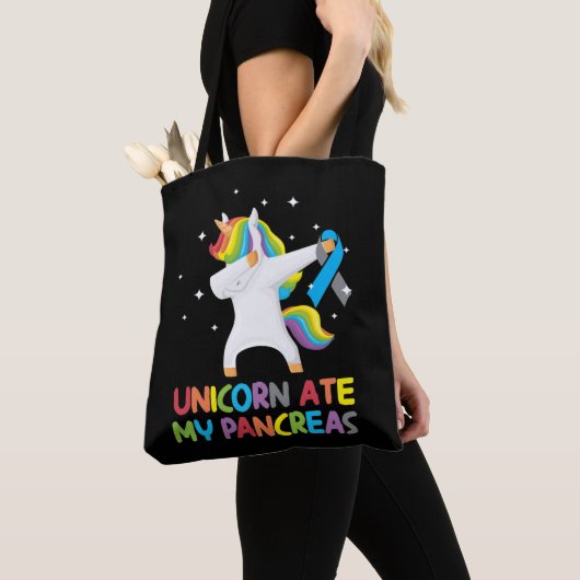 Cute Unicorn Pancreas Diabetisch Kind Tote Bag (Dichtbij)