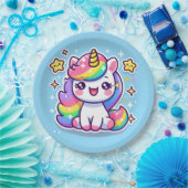 Cute Unicorn Papieren Bordje (Feest)