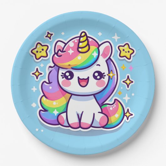 Cute Unicorn Papieren Bordje (Voorkant)