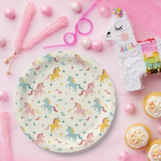 Cute Unicorn Papieren Bordje (Feest)