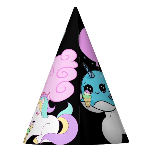 Cute Unicorn Party Favor Pet Personalized Feesthoedjes (Achterkant)