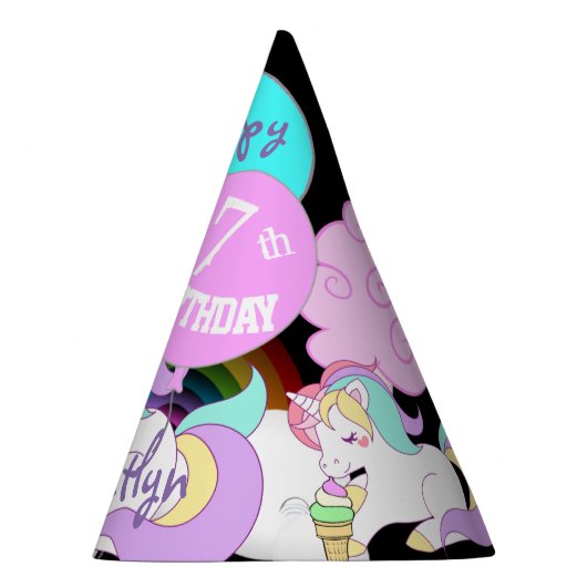 Cute Unicorn Party Favor Pet Personalized Feesthoedjes (Rechts)