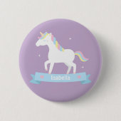 Cute Unicorn Pastel Girls Persoonlijke Button (Voorkant)
