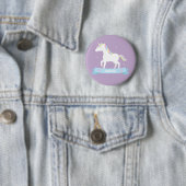 Cute Unicorn Pastel Girls Persoonlijke Button (In situ)
