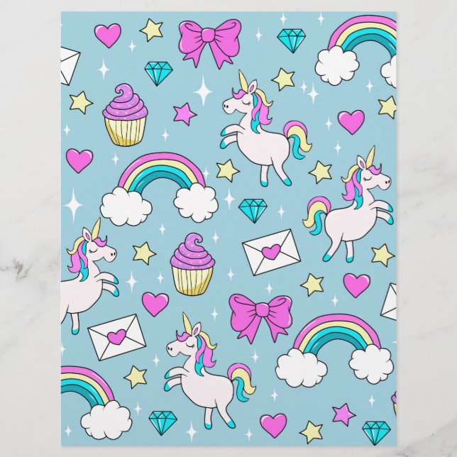 Cute Unicorn Pattern (Voorkant)