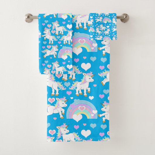 Cute Unicorn Pattern Bad Handdoek (Insitu)