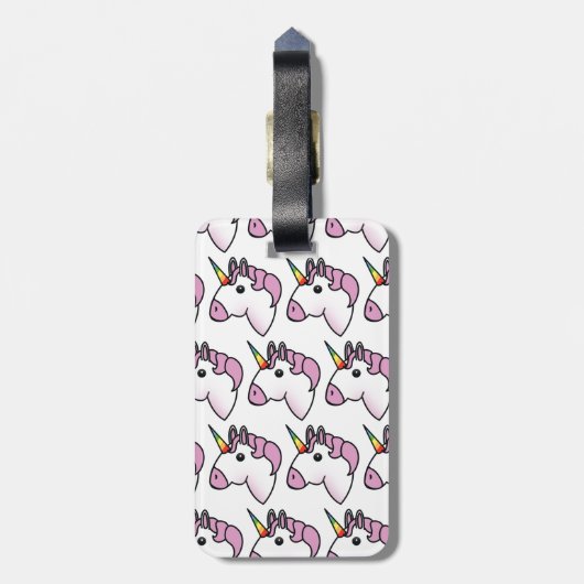 Cute Unicorn Pattern Bagagelabel (Achterkant verticaal)