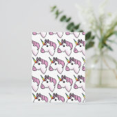 Cute Unicorn Pattern Briefkaart (Staand voorkant)