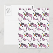 Cute Unicorn Pattern Briefkaart (Voorkant / Achterkant)