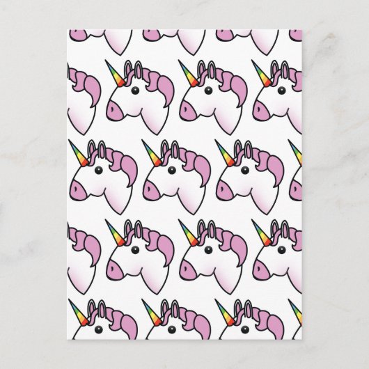 Cute Unicorn Pattern Briefkaart (Voorkant)