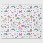 Cute Unicorn Pattern Cadeaupapier (Vlak)