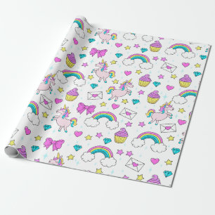 Cute Unicorn Pattern Cadeaupapier