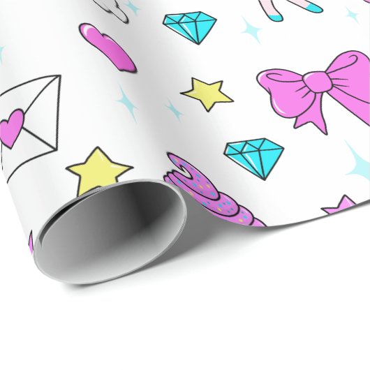 Cute Unicorn Pattern Cadeaupapier (Rol Hoek)