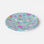 Cute Unicorn Pattern Papieren Bordje (Gekanteld)