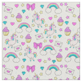 Cute Unicorn Pattern Stof (Close Up)