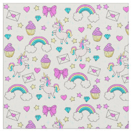 Cute Unicorn Pattern Stof
