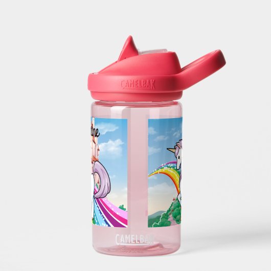 Cute UNICORN Personalize Girl's Name Waterfles (Links)