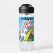 Cute UNICORN Personalize Girl's Name Waterfles (Voorkant)