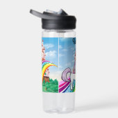 Cute UNICORN Personalize Girl's Name Waterfles (Rechts)