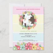Cute Unicorn Personalized Baby shower Kaart (Voorkant)