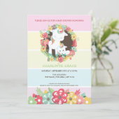 Cute Unicorn Personalized Baby shower Kaart (Staand voorkant)