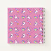 Cute Unicorn Personalized Girl Sketchbook Notitieb Notitieboek (Achterkant)