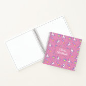 Cute Unicorn Personalized Girl Sketchbook Notitieb Notitieboek (Binnen)