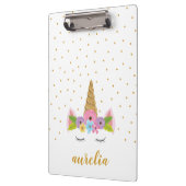 Cute Unicorn Personalized Klembord | Aangepaste kl (Links)