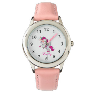 Cute Unicorn Personalized Name Kinder Watch Horloge