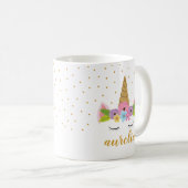 Cute Unicorn Personalized Name Mok | Aangepaste kl (Voorkant rechts)
