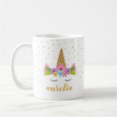 Cute Unicorn Personalized Name Mok | Aangepaste kl (Links)