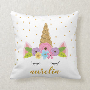 Cute Unicorn Personalized Pillow   Aangepaste kleu Kussen