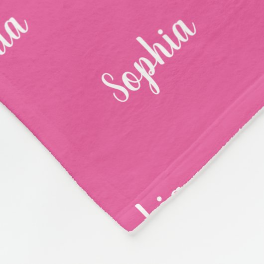 Cute Unicorn Personalized Pink Girl Fleece Deken (Hoek)