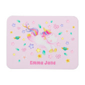 Cute Unicorn - Personalized Pink Kids  Magneet (Horizontaal)